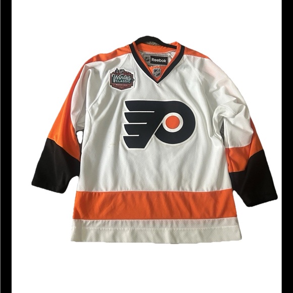 Winter Classic Philadelphia Flyers Hockey Jersey in White and Orange - - Picture 1 of 3